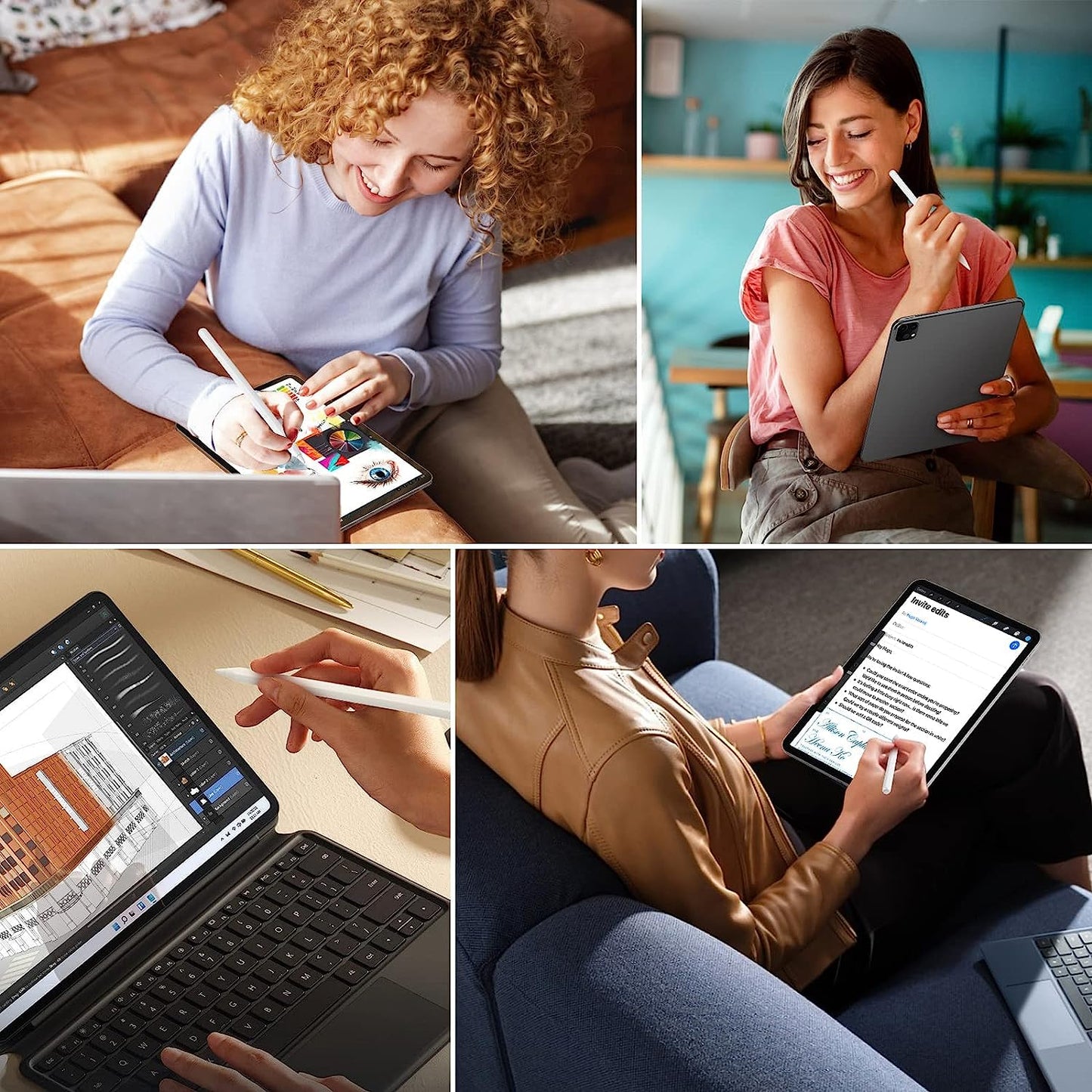 Wireless Charging Pencil 2nd Generation for Apple iPad Pen with Palm Rejection, Tilt Sensitivity, Magnetic for 2018-2022 iPad Pro 11, Pro 12.9 6th /5th /4th /3rd, Air 5/ 4th, Mini 6th Gen White