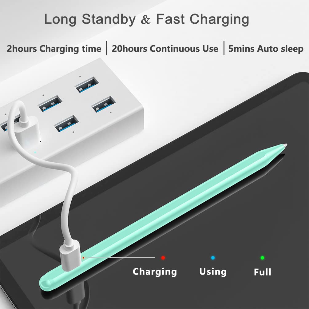 Stylus Pen for iPad with Palm Rejection, Active Pencil Compatible with (2018-2022) iPad Pro 11 & 12.9 inch, iPad 9th/8th/7th/6th Gen, iPad Air 5th/4th/3rd Gen,iPad Mini 6th/5th Gen