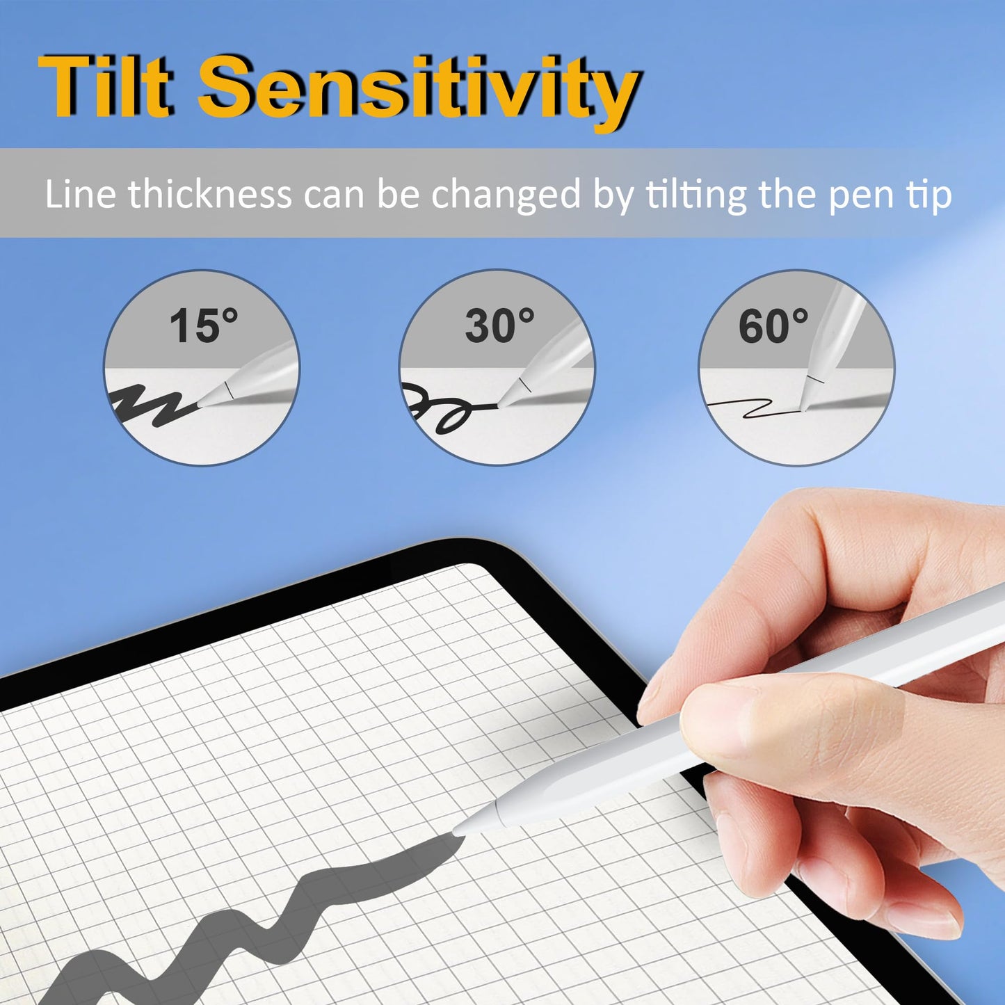 Stylus Pen for iPad 2026-2018, 15 Mins Fast Charge Pencil for iPad A16 11th/10th/9-6th Generation, Air M4 M3 M2 11"/13"/5-3rd, Pro M4 11/12.9/13, Mini A17 Pro/6/5th, Tilt Sensitivity Palm Rejection