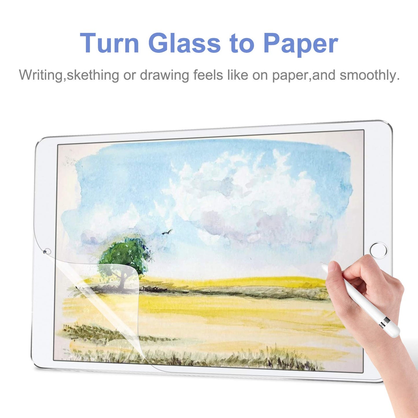 XIRON 2 Pack Paper Screen Protector for iPad Air 3 (2019) 10.5 inch, iPad Pro 10.5 (2017), Matte PET Film for iPad Pro/Air 10.5, Write and Draw Like on Paper, Anti-Glare Screen Protector